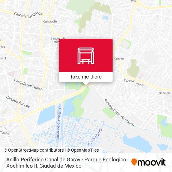 Anillo Periférico Canal de Garay - Parque Ecológico Xochimilco II map