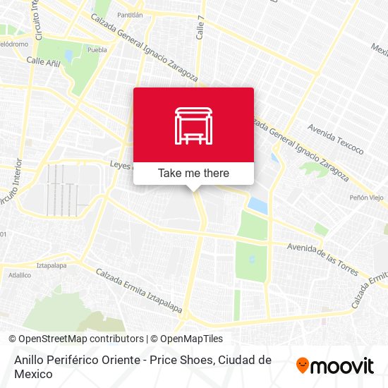 Anillo Periférico Oriente - Price Shoes map