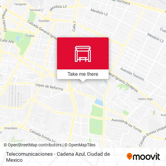 Telecomunicaciones - Cadena Azul map
