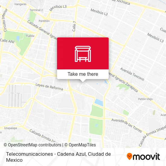 Telecomunicaciones - Cadena Azul map