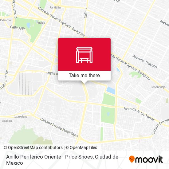 Anillo Periférico Oriente - Price Shoes map