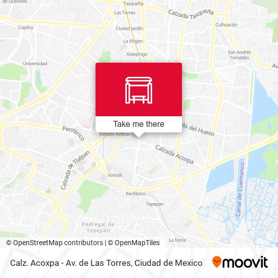 Mapa de Calz. Acoxpa - Av. de Las Torres
