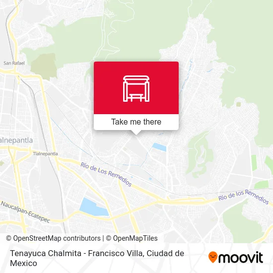 Tenayuca Chalmita - Francisco Villa map