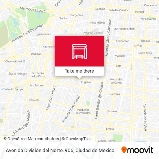 Avenida División del Norte, 906 map