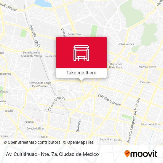 Av. Cuitláhuac - Nte. 7a map