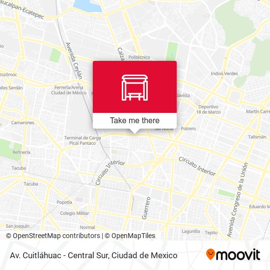 Av. Cuitláhuac - Central Sur map
