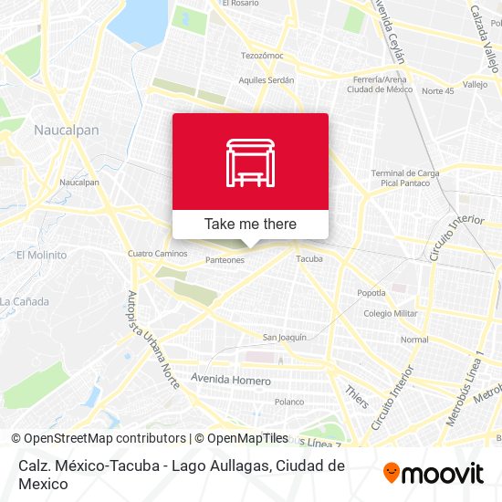 Calz. México-Tacuba - Lago Aullagas map