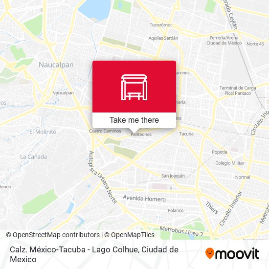 Mapa de Calz. México-Tacuba - Lago Colhue