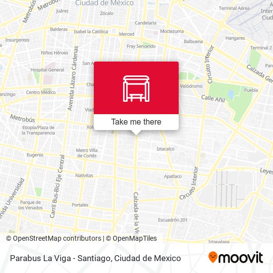 Mapa de Parabus La Viga - Santiago