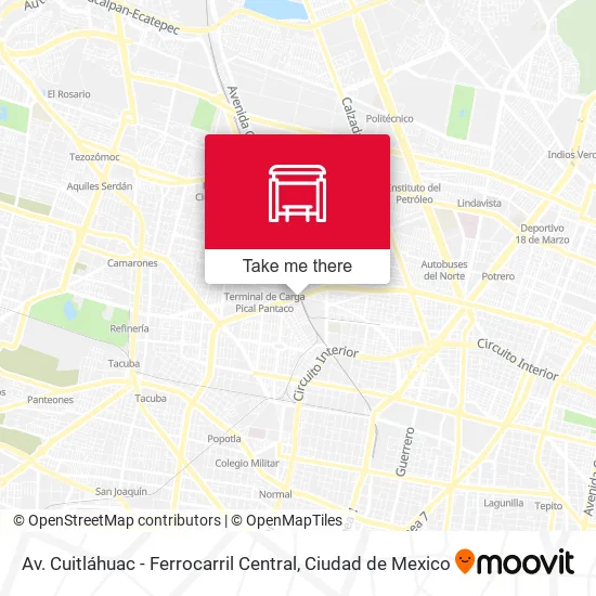 Mapa de Av. Cuitláhuac - Ferrocarril Central