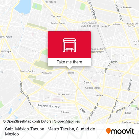 Calz. México-Tacuba - Metro Tacuba map