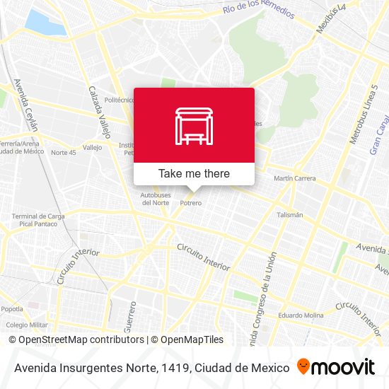 Mapa de Avenida Insurgentes Norte, 1419