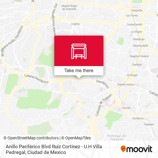 Anillo Periférico Blvd Ruiz Cortinez - U.H Villa Pedregal map