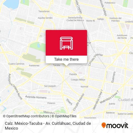 Mapa de Calz. México-Tacuba - Av. Cuitláhuac