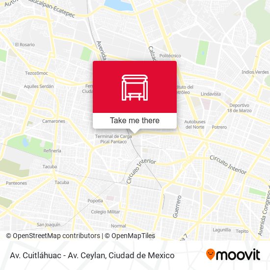 Mapa de Av. Cuitláhuac - Av. Ceylan