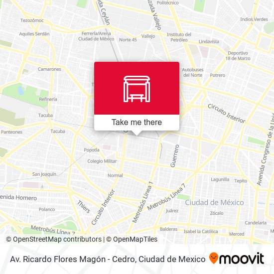 Mapa de Av. Ricardo Flores Magón - Cedro
