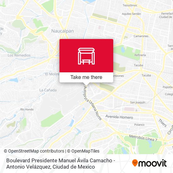 Mapa de Boulevard Presidente Manuel Ávila Camacho - Antonio Velázquez