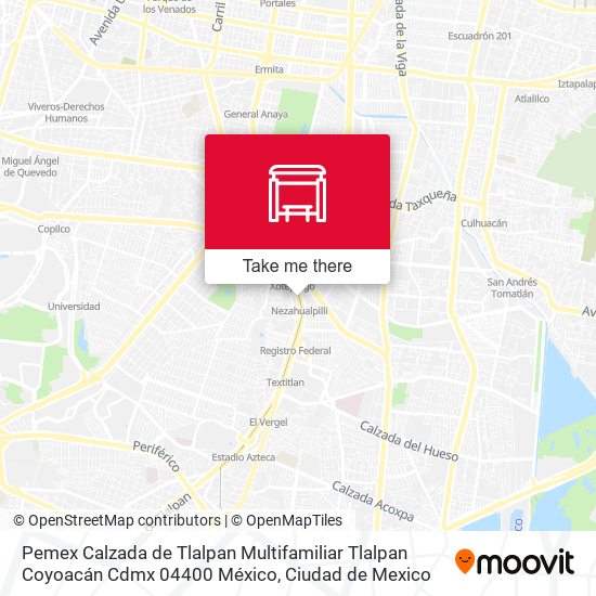 Pemex Calzada de Tlalpan Multifamiliar Tlalpan Coyoacán Cdmx 04400 México map