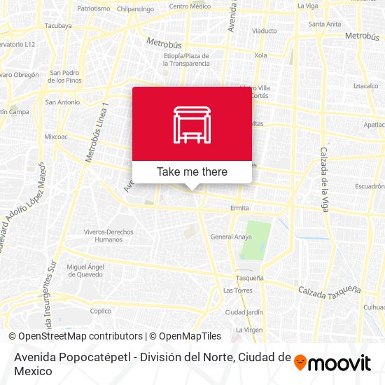 Avenida Popocatépetl - División del Norte map