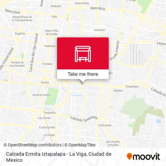 Calzada Ermita Iztapalapa - La Viga map