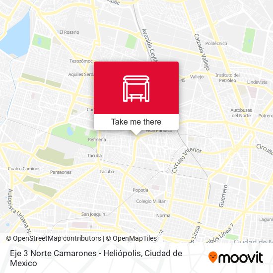 Eje 3 Norte Camarones - Heliópolis map