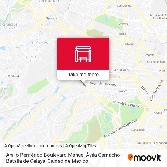Anillo Periférico Boulevard Manuel Ávila Camacho - Batalla de Celaya map