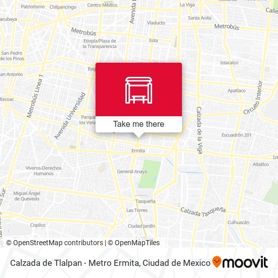 Calzada de Tlalpan - Metro Ermita map