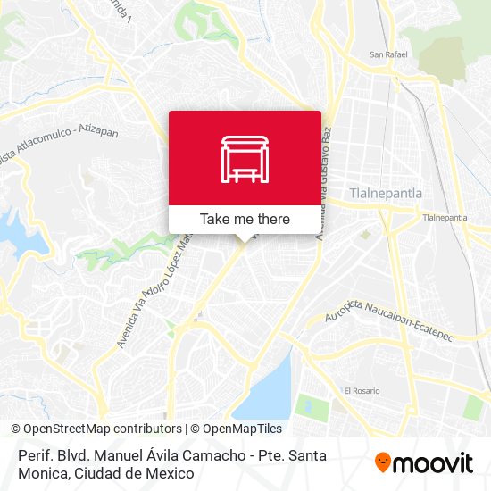 Perif. Blvd. Manuel Ávila Camacho - Pte. Santa Monica map