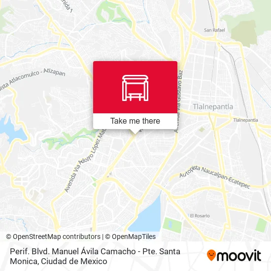 Perif. Blvd. Manuel Ávila Camacho - Pte. Santa Monica map