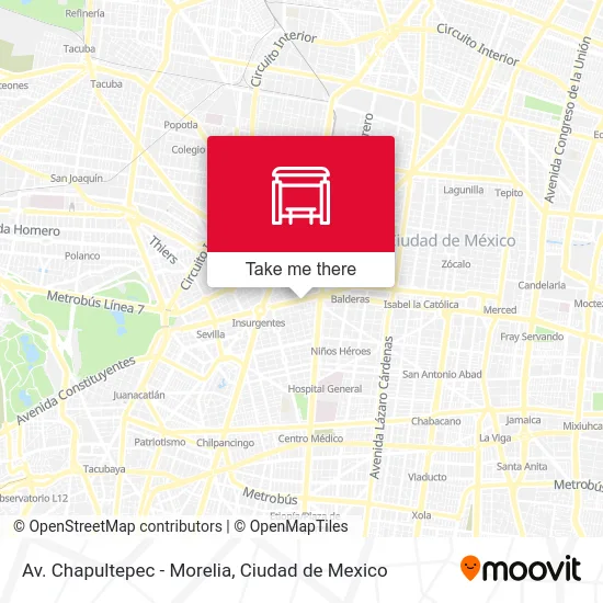 Av. Chapultepec - Morelia map