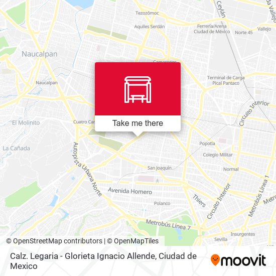 Calz. Legaria - Glorieta Ignacio Allende map