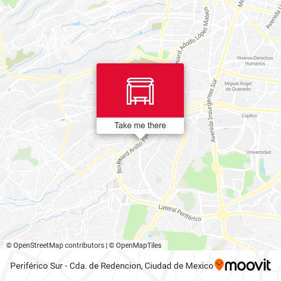 Periférico Sur - Cda. de Redencion map