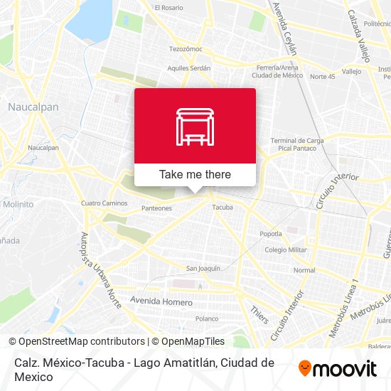Mapa de Calz. México-Tacuba - Lago Amatitlán
