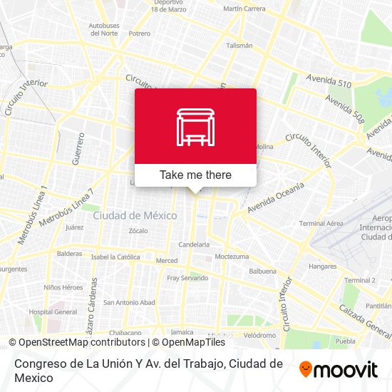 Mapa de Congreso de La Unión Y Av. del Trabajo