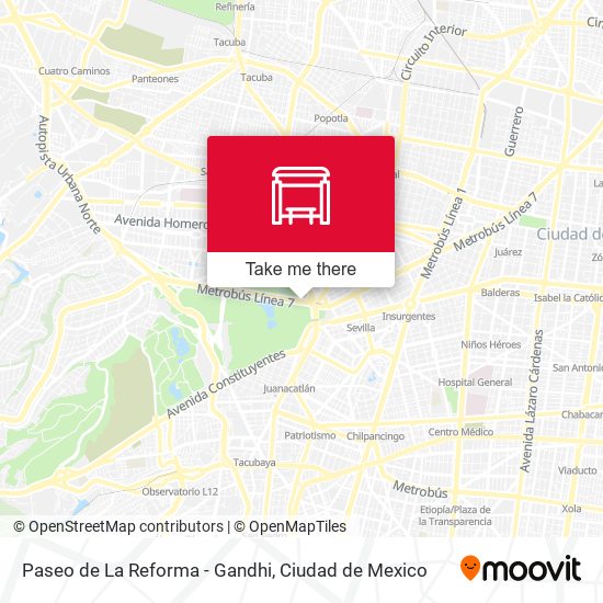 Paseo de La Reforma - Gandhi map