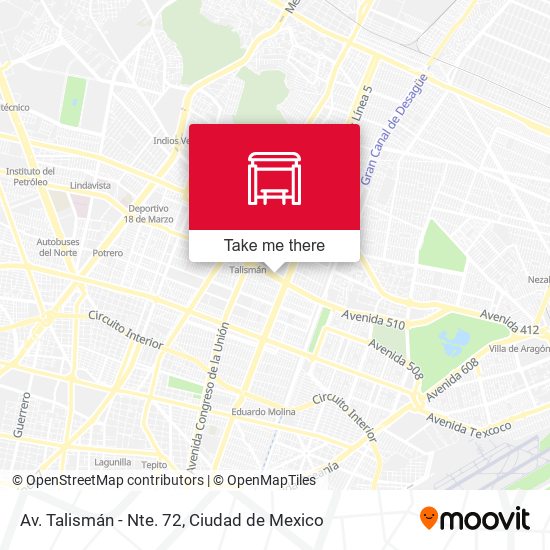 Av. Talismán - Nte. 72 map