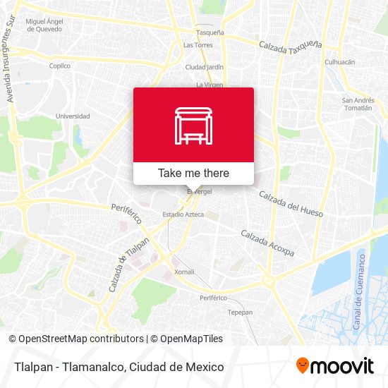 Mapa de Tlalpan - Tlamanalco