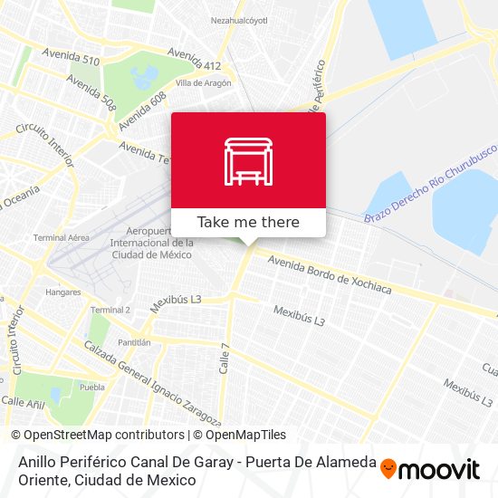 Anillo Periférico Canal De Garay - Puerta De Alameda Oriente map
