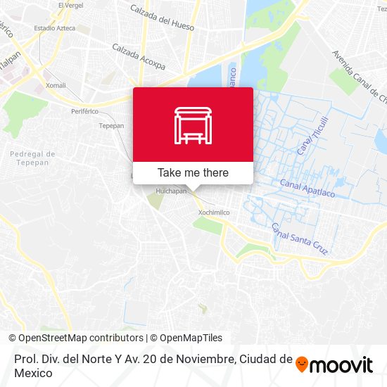 Prol. Div. del Norte Y Av. 20 de Noviembre map