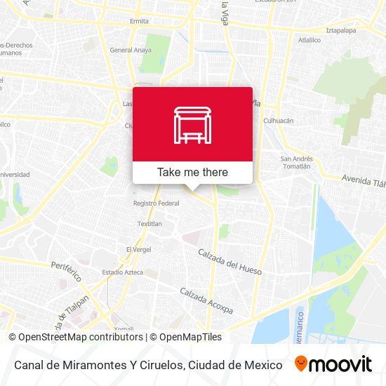 Canal de Miramontes Y Ciruelos map