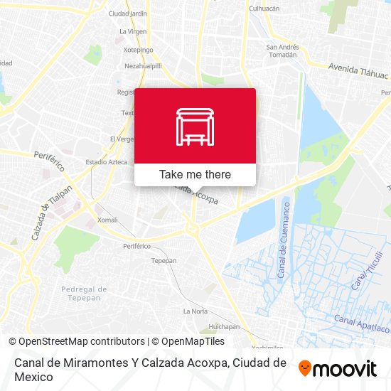 Canal de Miramontes Y Calzada Acoxpa map