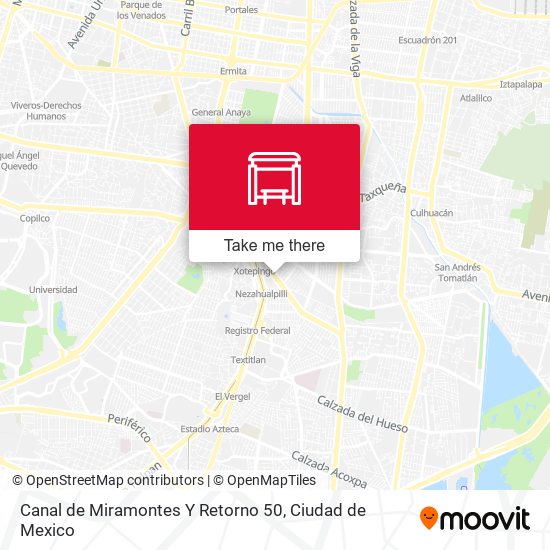 Mapa de Canal de Miramontes Y Retorno 50