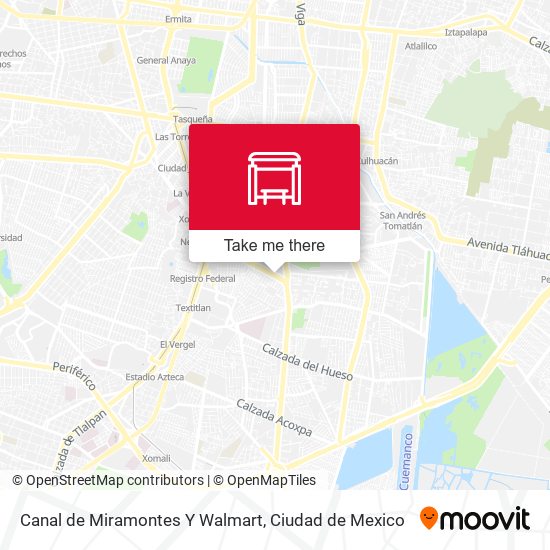 Canal de Miramontes Y Walmart map