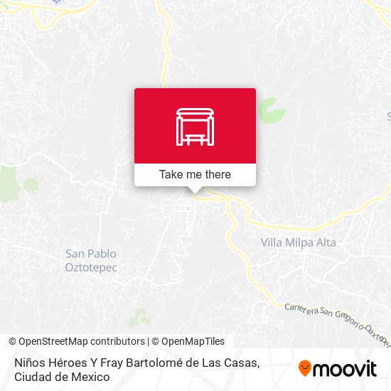 Niños Héroes Y Fray Bartolomé de Las Casas map