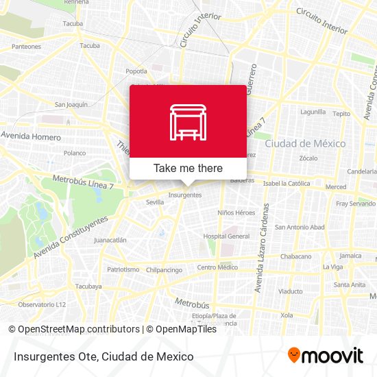 Insurgentes Ote map