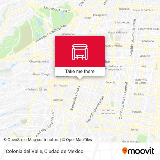 Colonia del Valle map