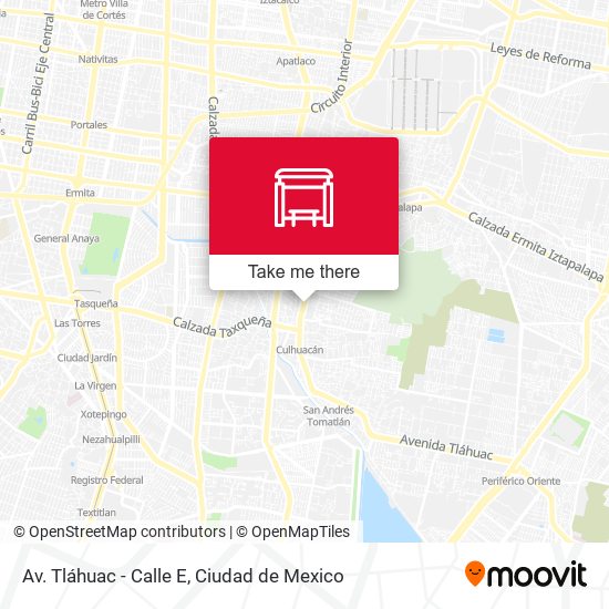 Av. Tláhuac - Calle E map