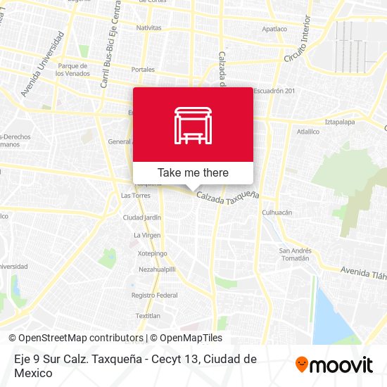 Eje 9 Sur Calz. Taxqueña - Cecyt 13 map