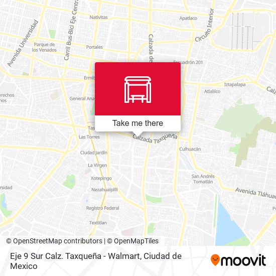 Eje 9 Sur Calz. Taxqueña - Walmart map