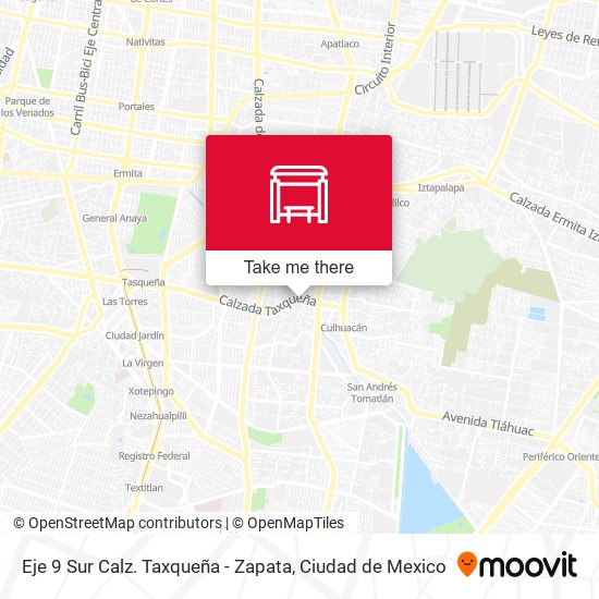 Eje 9 Sur Calz. Taxqueña - Zapata map